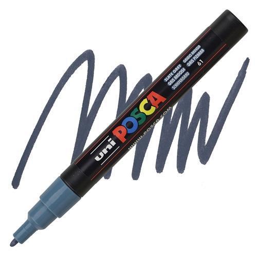 Posca 0.9-1.3 Su Bazlı Poster Boyama Kalemi Markörü Kurşun Gri Pc-3M (6 Lı Paket)