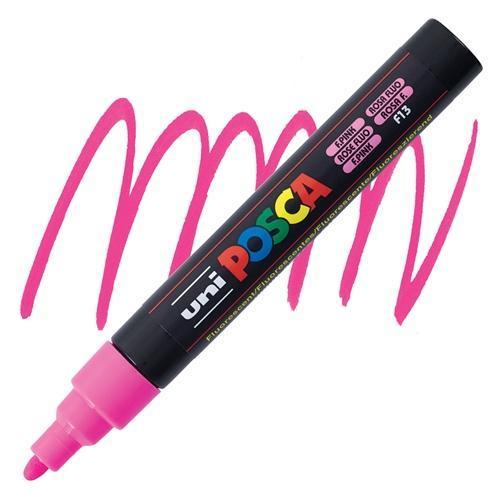 Posca 1.8-2.5 Su Bazlı Poster Boyama Kalemi Markörü Fosforlu Pembe N Pc-5M (6 Lı Paket)