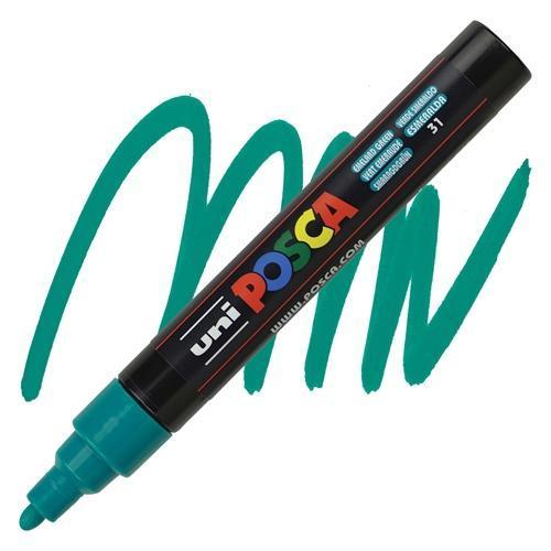 Posca 1.8-2.5 Su Bazlı Poster Boyama Kalemi Markörü Zümrüt Yeşili Pc-5M (6 Lı Paket)
