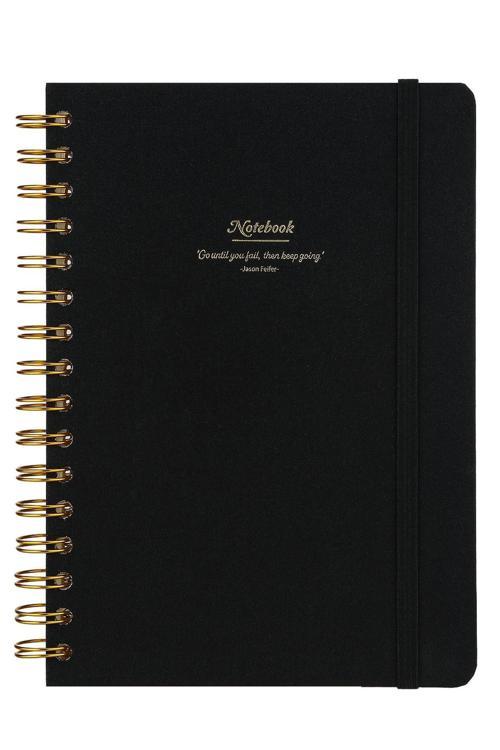 Victoria's Journals Spiralli Sert Kapak Not Defteri Canvas A5 100 Gram 160 Yaprak Siyah 124-1600