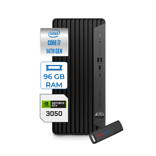 Pro Tower 400 G9 Intel Core I7 14700 96GB Ddr5 512GB SSD Windows 11 Home Nvidia RTX3050-6GB Masaüstü Bilgisayar 5V5M2ESRTX3050H02 + Zetta USB Bellek