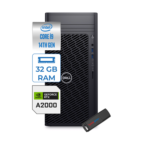 Precision 3680 I9-14900 Vpro 32GB Ddr5 1tb SSD Nvidia RTX2000/16 GB Windows 11 Pro Masaüstü Bilgisayar LG16IAX10HP10 + Zettausbbellek
