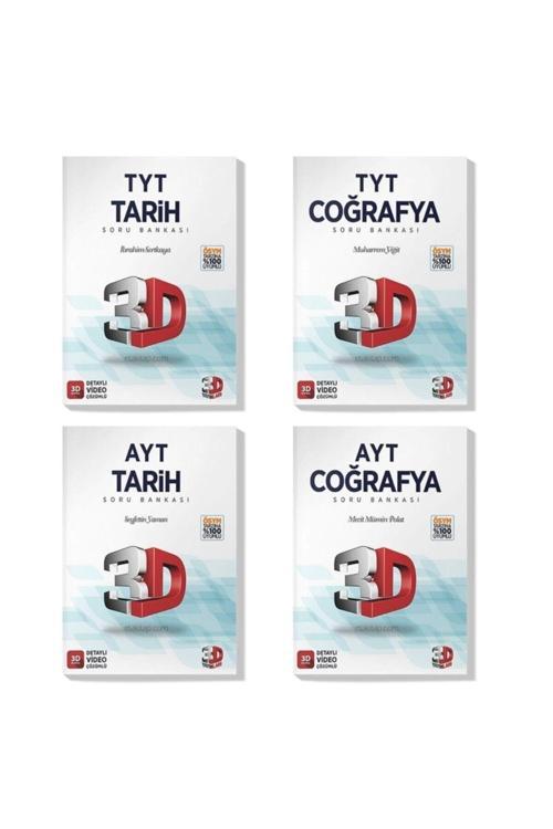 3D Yayınları 3D 2022 Tyt Ayt Tarih Coğrafya Soru Bankası Seti (4 Kitap)