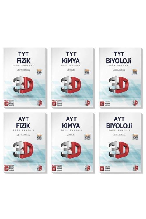 3D Yayınları 3D 2022 Tyt Ayt Fizik Kimya Biyoloji Soru Bankası Seti (6 Kitap)