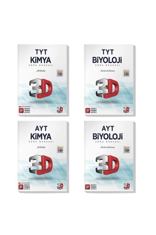 3D Yayınları 3D 2022 Tyt Ayt Kimya Biyoloji Soru Bankası Seti (4 Kitap)