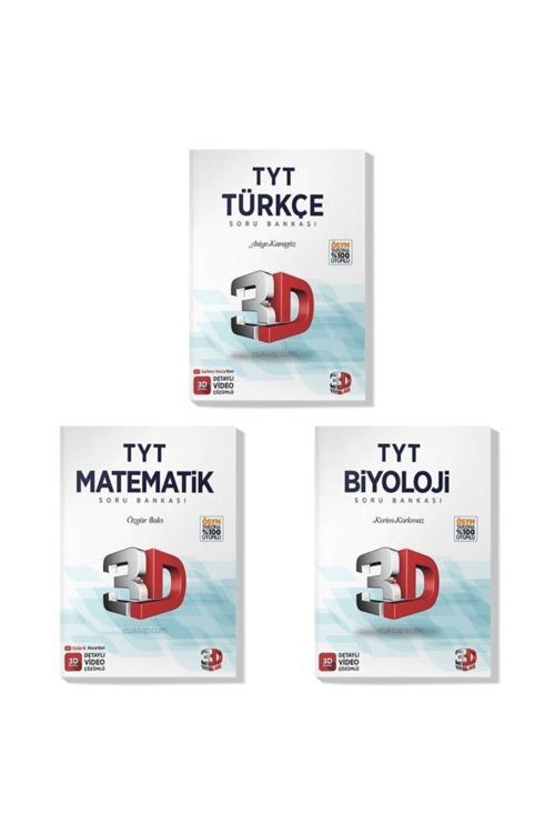 3D Yayınları 3D 2022 Tyt Türkçe Matematik Biyoloji Soru Bankası Seti (3 Kitap)