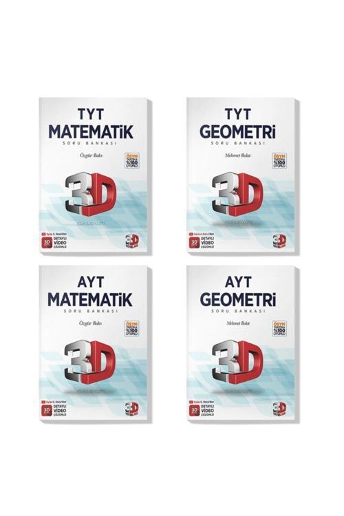 3D Yayınları 3D 2022 Tyt Ayt Matematik Geometri Soru Bankası Seti (4 Kitap)