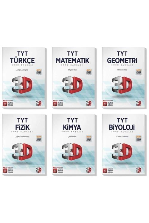 3D Yayınları 3D 2023 Tyt Türkçe Matematik Geometri Fizik Kimya Biyoloji Soru Bankası Seti (6 Kitap)