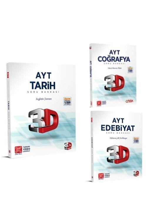 3D Yayınları 3D Ayt Tarih + Ayt Coğrafya + Ayt Edebiyat 3'Lü Set