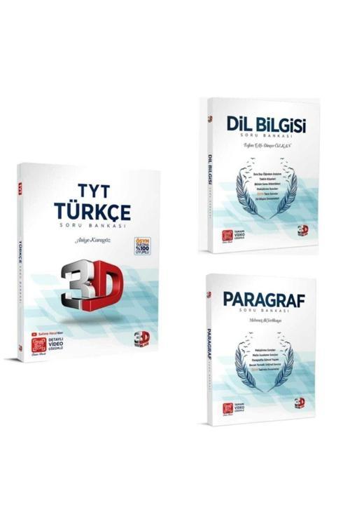 3D Yayınları 3D Tyt Paragraf Dil Bilgisi Türkçe 3'Lü Set 2023 Model Hologramlı Baskı