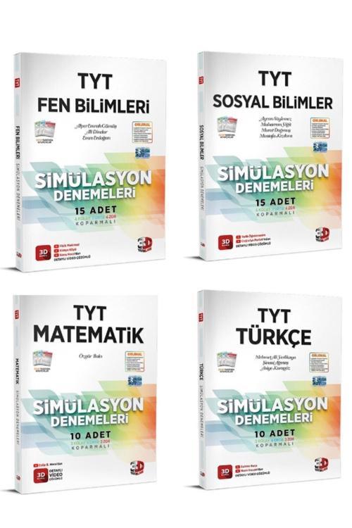 3D Yayınları 2023 Matematik-Fen-Türkçe-Sosyal 4'Lü Tyt Branş Denemeleri Seti Hologramlı