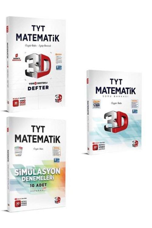 3D Yayınları Tyt Matematik Videolu Ders Defteri + Tyt Matematik Soru Bankası + Tyt Matematik Simülasyon Deneme