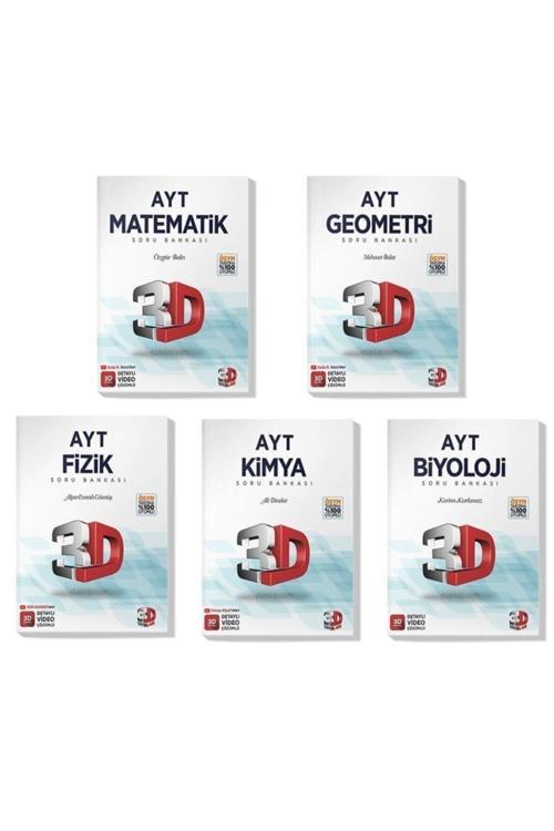 3D Yayınları 3D 2022 Ayt Matematik Geometri Fizik Kimya Biyoloji Soru Bankası Seti (5 Kitap)