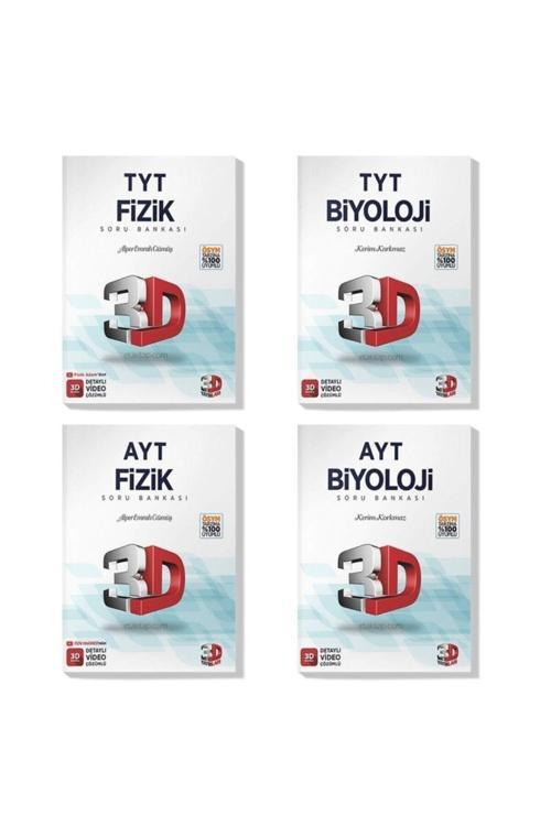3D Yayınları 3D 2022 Tyt Ayt Fizik Biyoloji Soru Bankası Seti (4 Kitap)