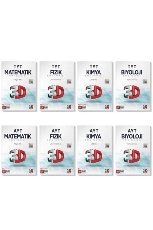 3D Yayınları 3D 2023 Tyt Ayt Matematik Fizik Kimya Biyoloji Soru Bankası Seti (8 Kitap)