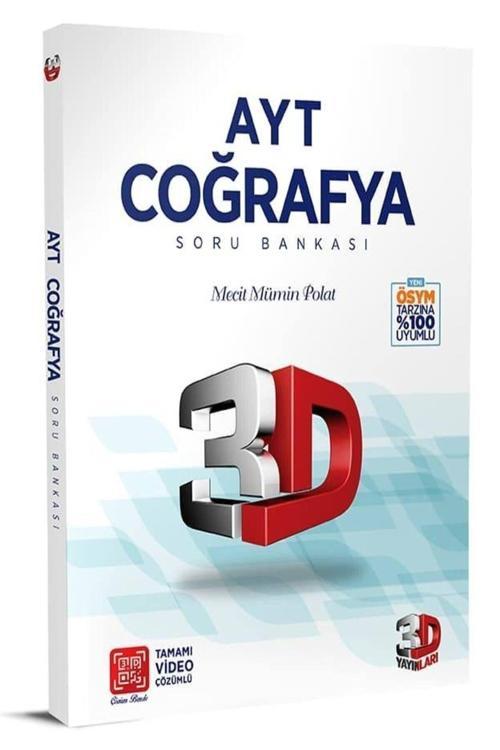 3D Yayınları Ayt 3D Coğrafya Soru Bankası 2023 Model Hologramlı Baskı