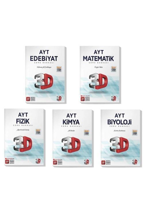 3D Yayınları 3D 2022 Ayt Edebiyat Matematik Fizik Kimya Biyoloji Soru Bankası Seti (5 Kitap)