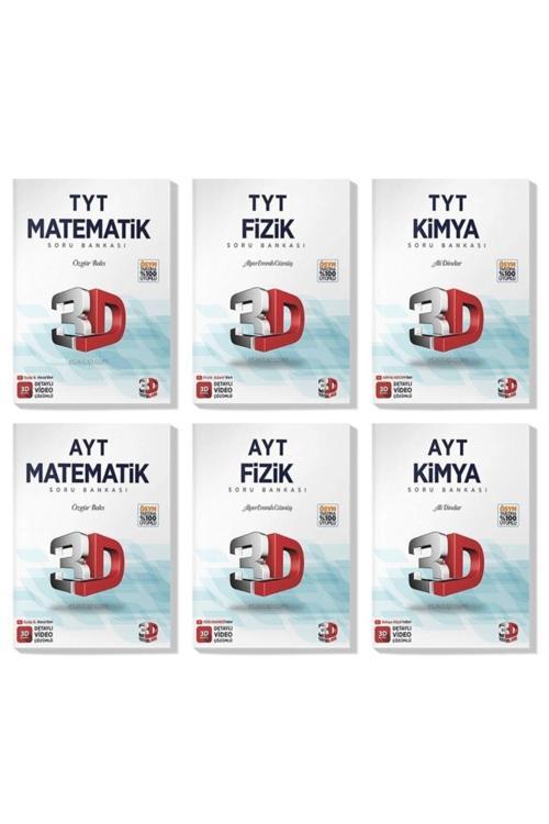 3D Yayınları 3D 2023 Tyt Ayt Matematik Fizik Kimya Soru Bankası Seti (6 Kitap)