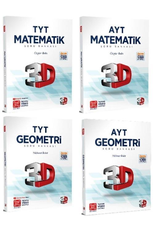 3D Yayınları Tyt Matematik - Tyt Geometri - Ayt Matematik -Ayt Geometri Soru Bankaları Dörtlü Set
