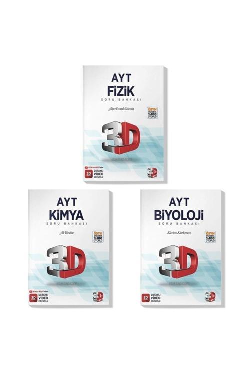 3D Yayınları 3D 2022 Ayt Fizik Kimya Biyoloji Soru Bankası Seti (3 Kitap)