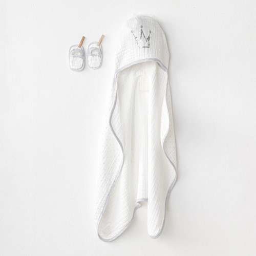 AC24724 Tovel 80x80 Müslin Wawa Boys Havlu Set White