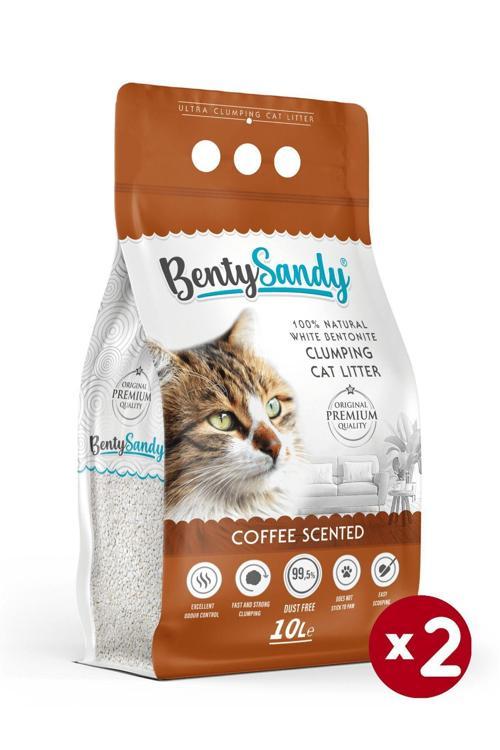 Kahve Kokulu Topaklanan Ince Taneli Kedi Kumu 10lx2