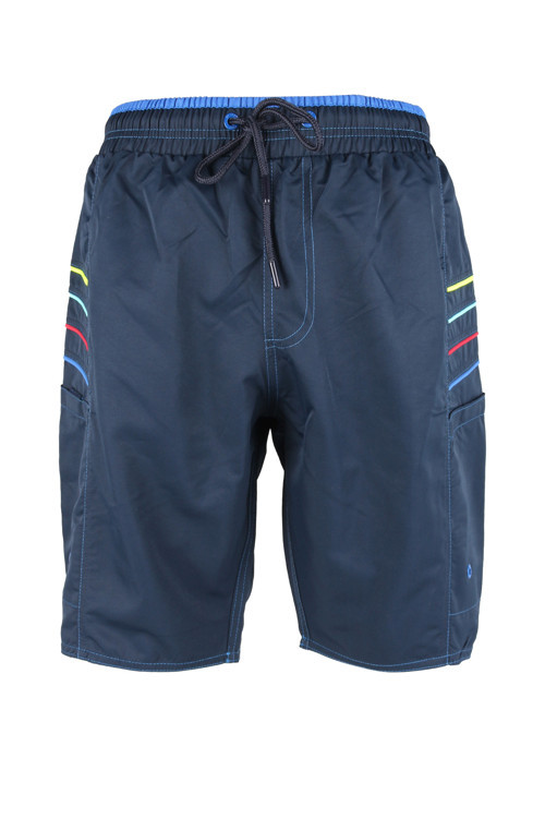 Erkek Deniz Şortu 2 Adet Fermuar Cepli Pamuklu Su Yitici Astarlı Lacivert K-195