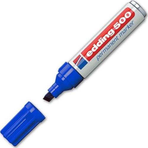 500 Markör Permanent Kalem 2-7 Mm Mavi Kesik Uçlu (10 Lu Kutu)
