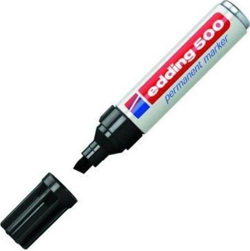 500 Markör Permanent Kalemi 2-7 Mm Siyah Kesik Uçlu (10 Lu Paket)