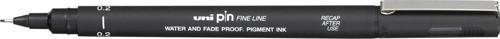 Pin02-200 Teknik Çizim Kalemi Akrilik Uçlu Fine Line Pin 0.2 Mm Siyah (12 Li Kutu)