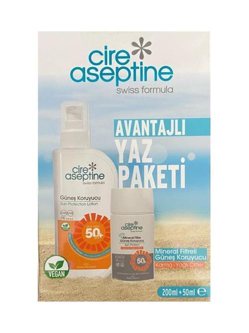 Güneş Koruyucu 50 SPF 200 ml + Mineral Filitreli Güneş Koruyucu Karma ve Yağlı Ciltler 50Ml Kutu