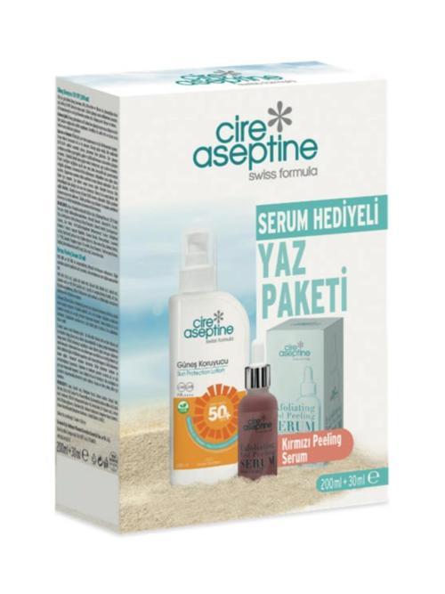 Güneş Koruyucu 50 SPF 200 ml + Kırmızı Peeling Serum 30 ml Kutu