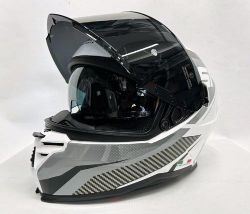 SW 867 POWER White Black Grey Siyah Camlı İç Güneş Vizörlü Kapalı Kask