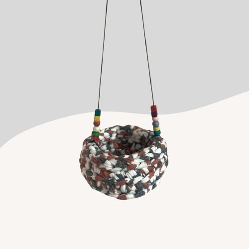 Muhabbet Kuşları için Hamak Salıncak Kahve-Gri-Beyaz 7cm