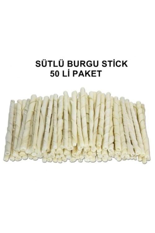 Köpek Beyaz Burgu Çubuk Ödül Ve Çiğneti Kemiği 10 Cm 2x25= 50 Li