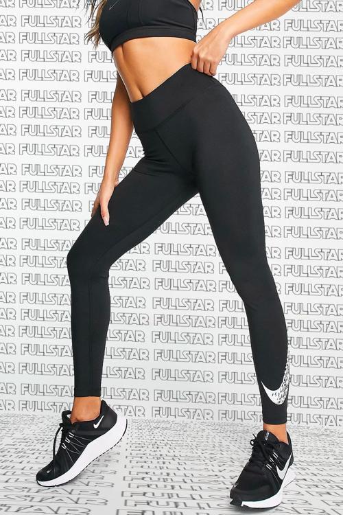 Dri Fit Leggings Big Swoosh Black iki iç Cepli Toparlayıcı Tayt Siyah