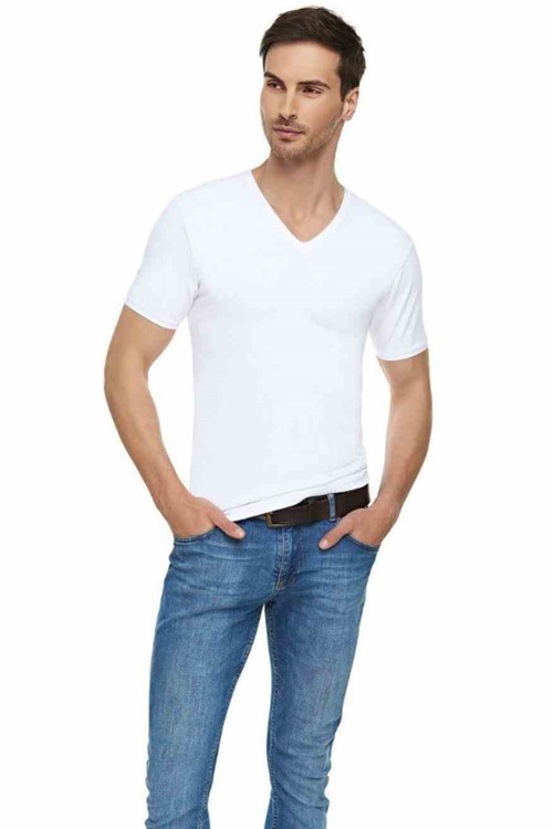 Erkek Elastan V Yaka Fanila 6 'lı Paket 1303