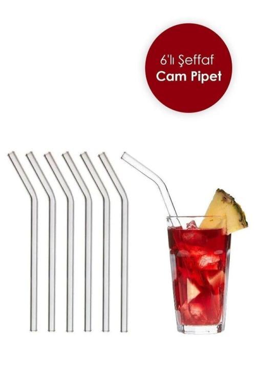 Şeffaf 6'Lı Cam Eğimli Pipet