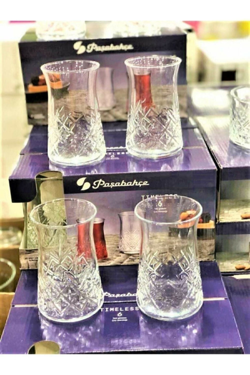 12'Li Timeless Çay Bardağı Kristal Kesme Bardak Sadece Bardak