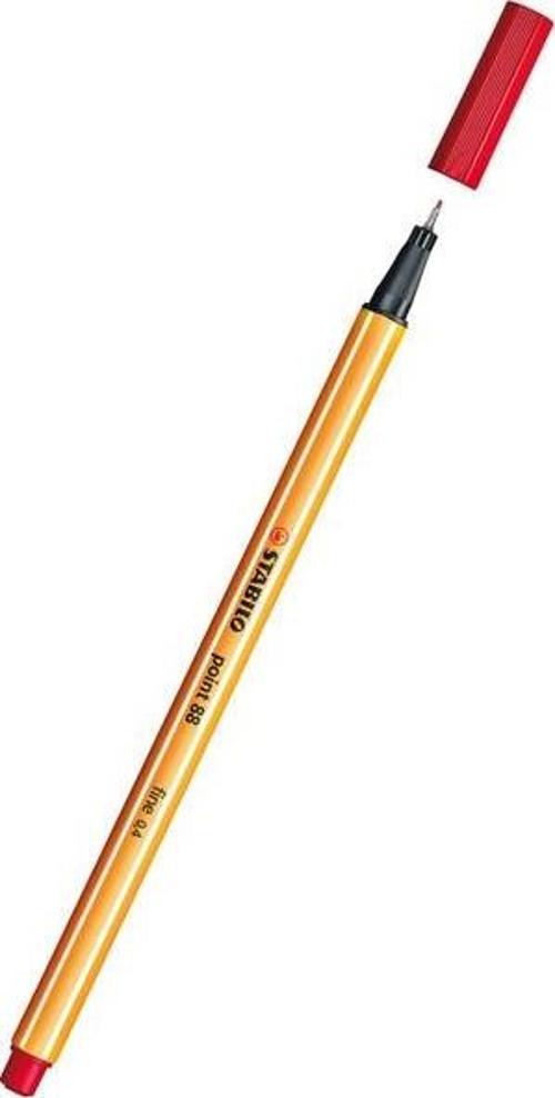 88/040 Keçe Uçlu İnce Kalem 88 Point 0.4 Mm Fosforlu Kırmızı (10 Lu Kutu)