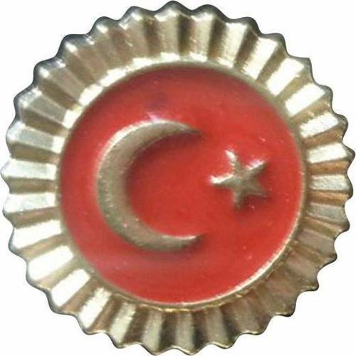 Vt605 Rozet Türk Bayraklı Dipli Tırtıklı 30 Lu (1 Paket 30 Adet)