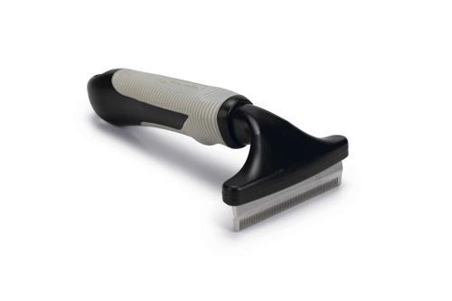 Kısa ve Uzun Tüylü Köpek Alt Kürk Tarağı, Siyah Gri, M, 15,5cm, 15,5x8,5x5cm