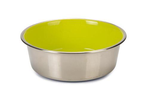 Köpek Mama Su Kabı, Paslanmaz Çelik, İçi Sarı, 20cm, 1,9L