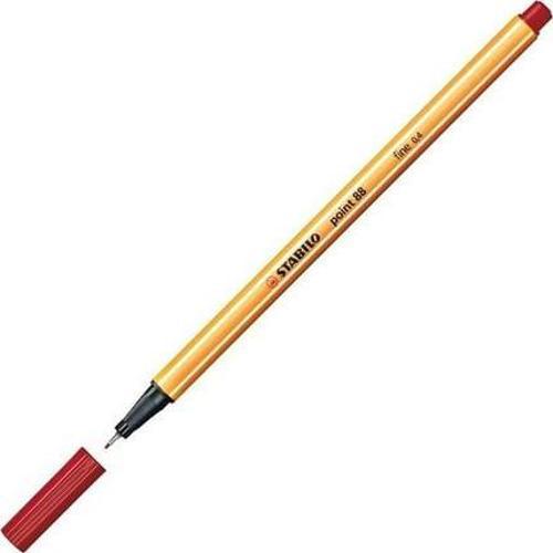 88/50 Keçe Uçlu İnce Kalem 88 Point 0.4 Mm Koyu Kırmızı (10 Lu Kutu)
