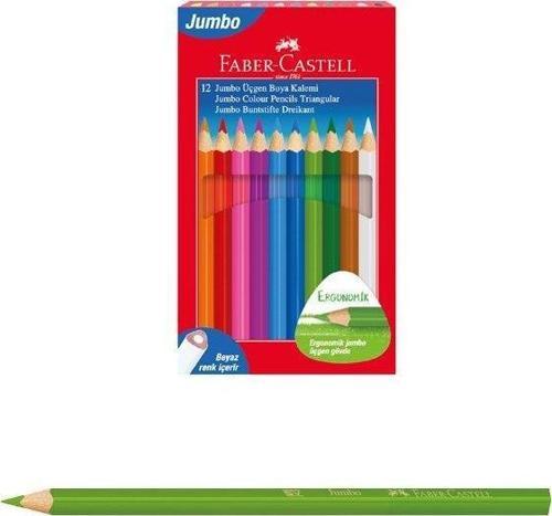 Kuru Boya Kalemi Karton Kutu Jumbo Tam Boy Üçgen 12 Renk Beyaz 11 66 16