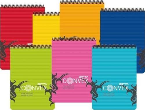 A5 Bloknot Convex Spiralli Plastik Kapak Çizgili 100 Yaprak 3-1395000-2181 (6 Lı Paket)