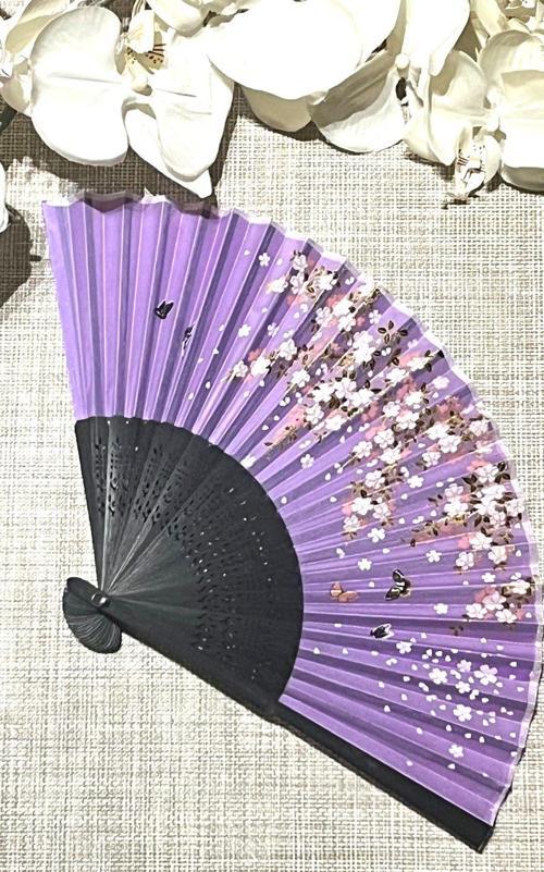 Atelier Yelpaze Mor Sakura Çiçekli Çanta Boyu A511