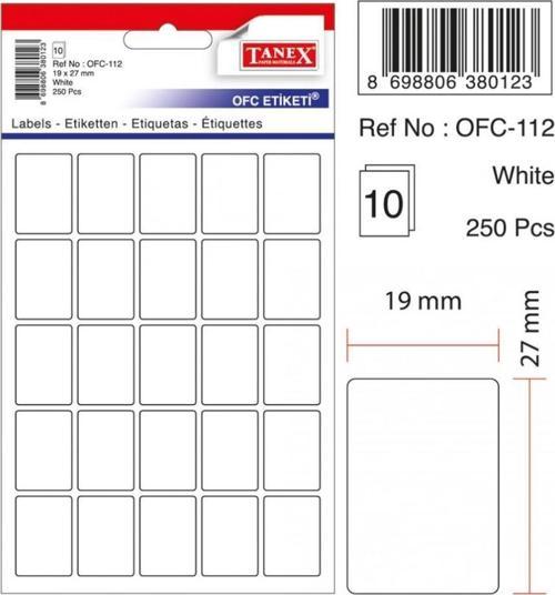 Ofc-112 Ofis Etiketi Poşetli 19X27 Mm Beyaz (10 Lu Paket)