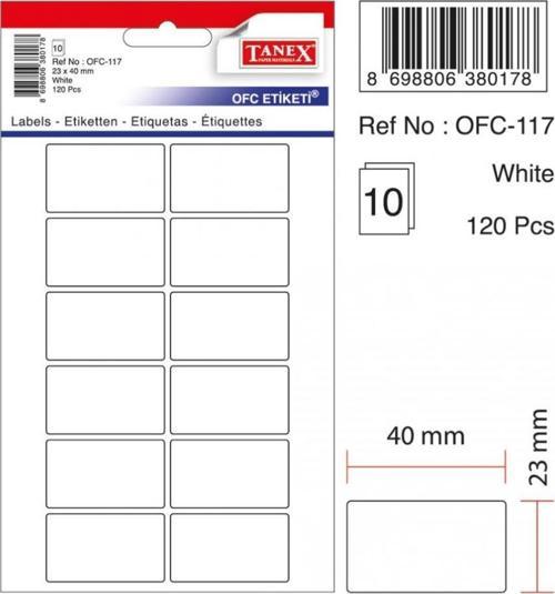 Ofc-117 Ofis Etiketi Poşetli 23X40 Mm Beyaz (10 Lu Paket)