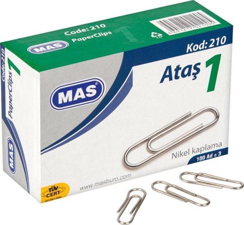 210 Ataş (Ataç) Nikel Kaplı No:1 100 Lü (24 Kutu)